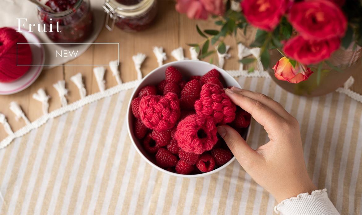 Fruit kits crochet raspberry new pattern toft